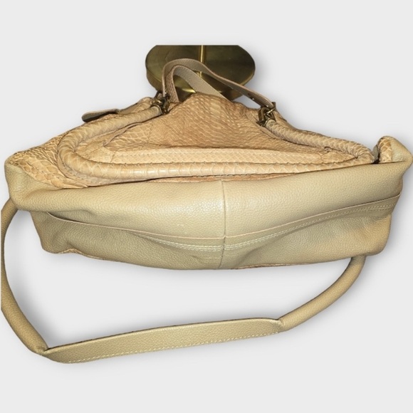 Chloe 2-Way Beige Python Leather Medium Paraty Satchel - Picture 4 of 11